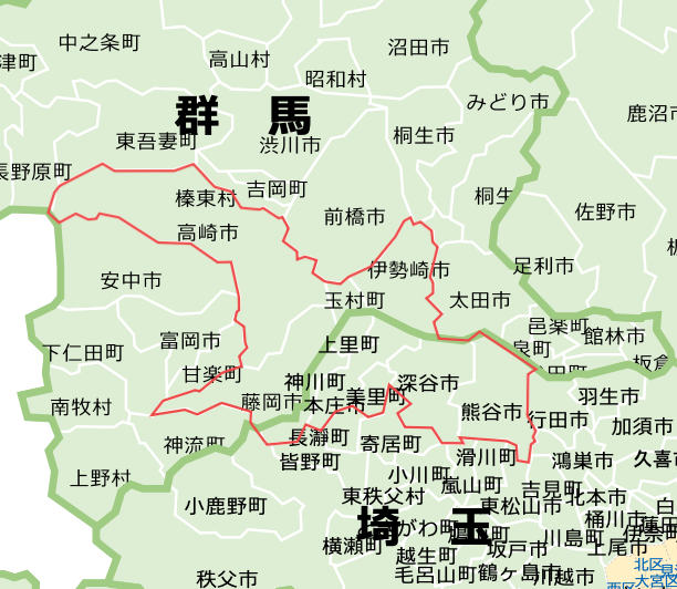 開発申請代行の対応可能エリア図